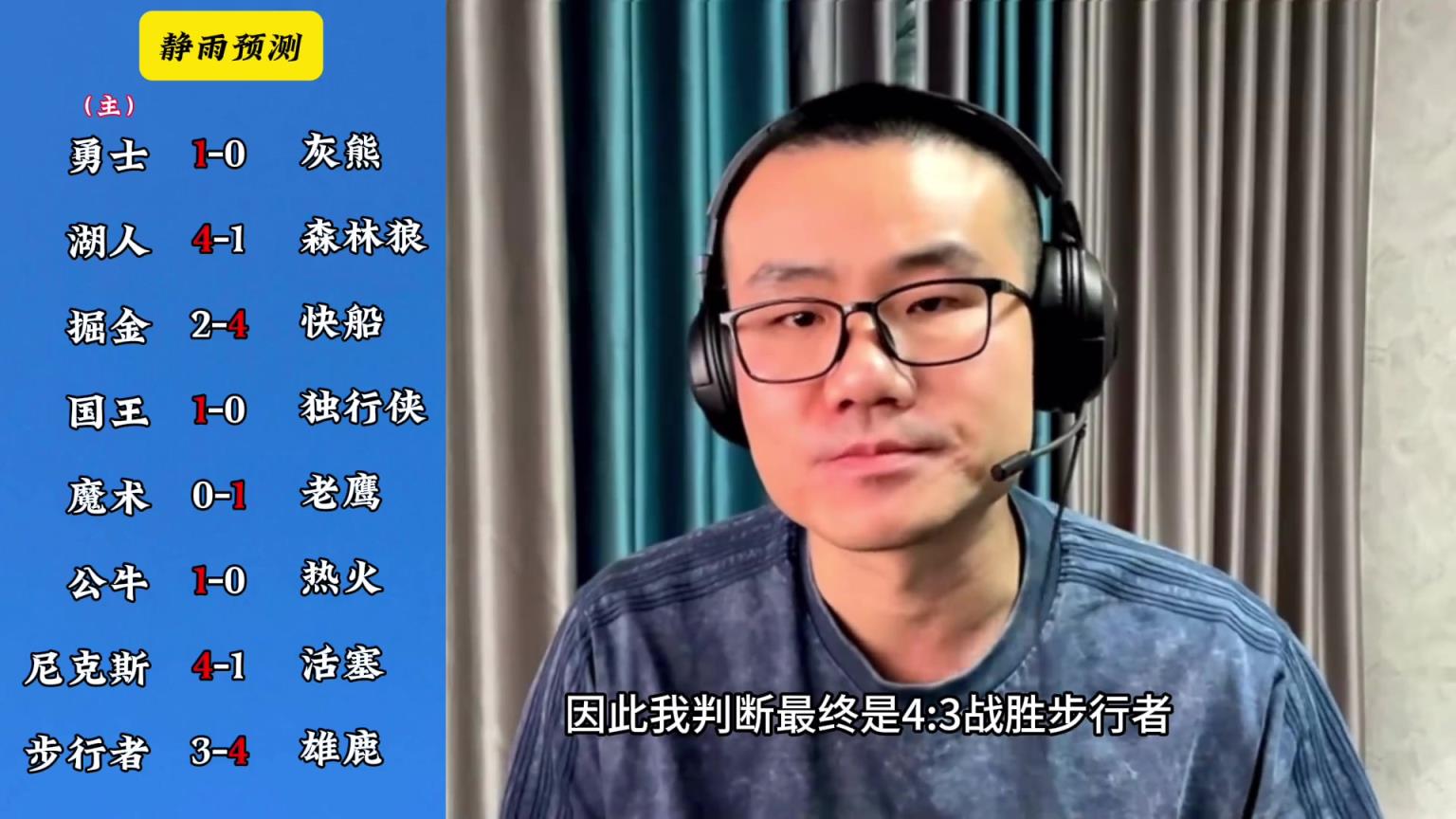 你同意嗎？靜雨對(duì)東西部季后賽球隊(duì)的預(yù)測(cè)：勇贏(yíng)熊 湖船尼鹿晉級(jí)